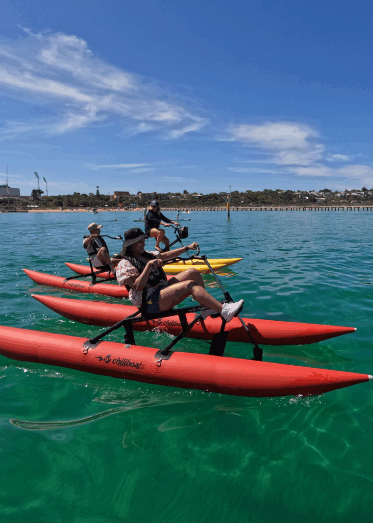 Group waterbiking in Mornington Peninsula