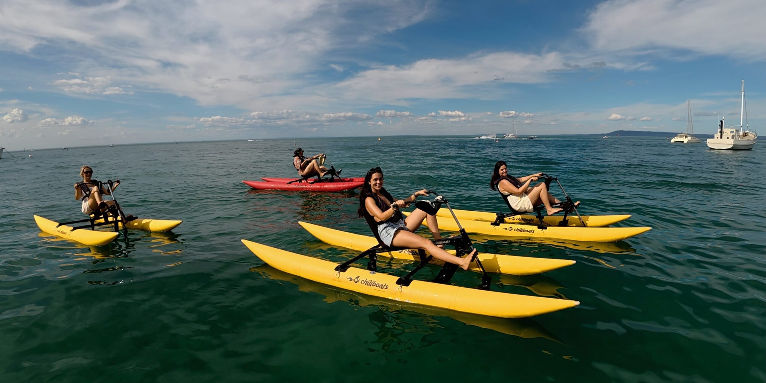 Group waterbiking in Mornington Peninsula